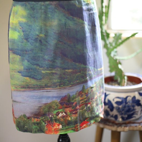 Anthropologie Meadow Rue photographic print skirt - Picture 2 of 5